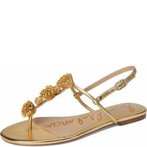 NEW SAM EDELMAN women's eliza amber sandal in gold